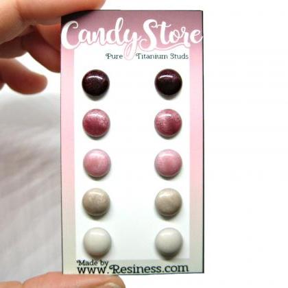 Candy Store Stud Earring Set, 5 Pair Set,..