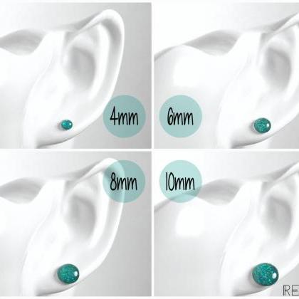 6 Pairs Neon Resin Titanium Stud Earrings Set,..